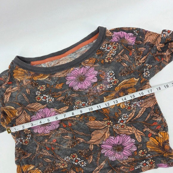 PILCRO Top XS Muted Floral Print Pink Orange Boho Indie - Picture 7 of 7